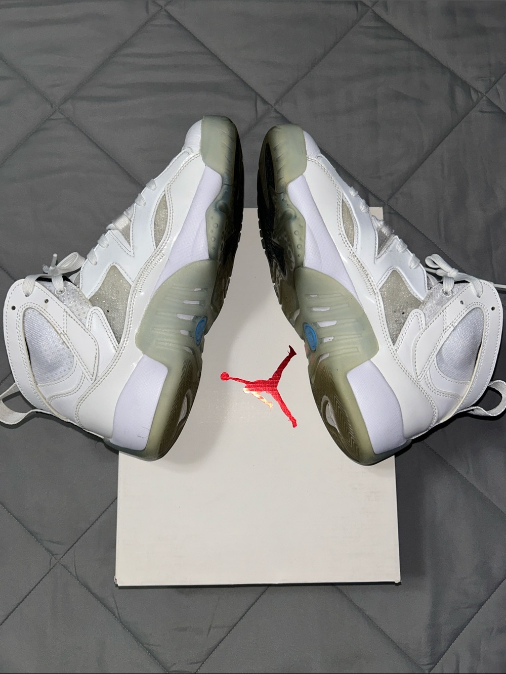Jordan Jumpman Two Trey Nike White High-Top Basketball Sneakers - Picture 4 of 6